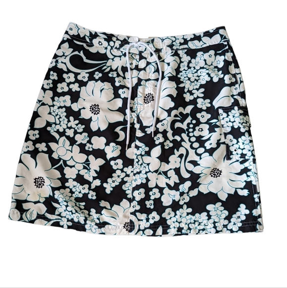 Woman's Denver Hayes Floral Swim Skirt With Pockets-Blue- Size Large - Picture 1 of 6